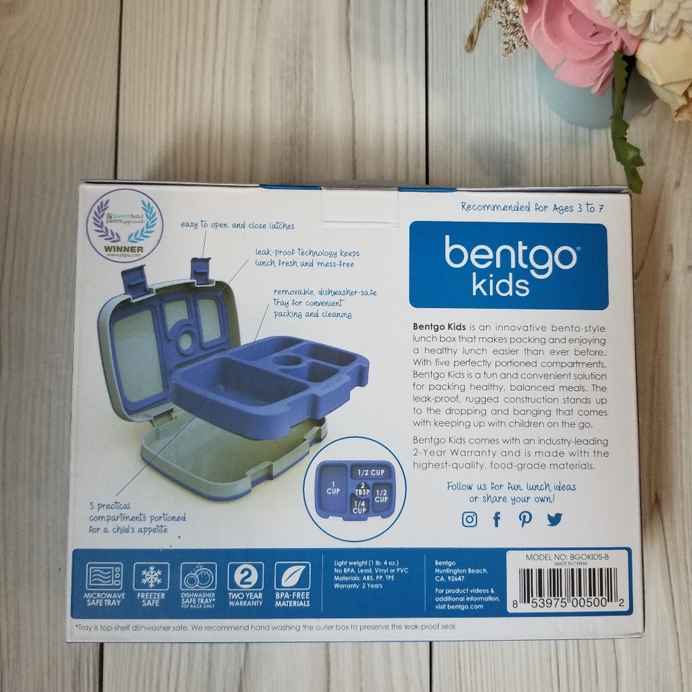 Bentgo Sky Blue kids durable & leak-proof lunch box NWT - Picture 4 of 14